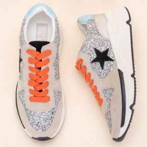 White Raven Sparkle Running Sole Sneakers Size 7.5